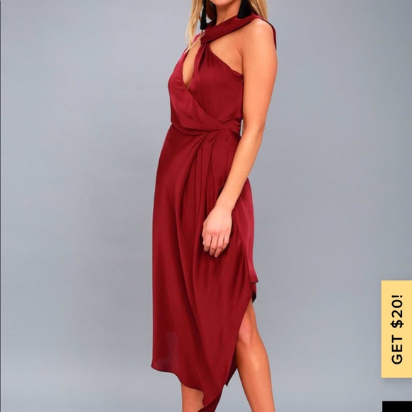 Keepsake the label transcend wine red midi dress - Picture 2 of 6